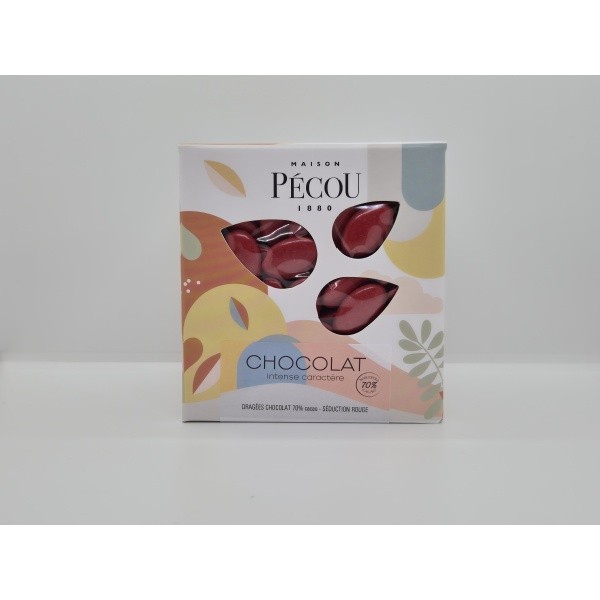 Dragée couleur ROUGE verni (70% cacao) bte 1kg