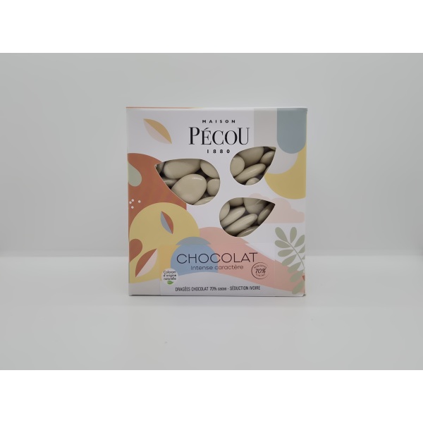 Dragée couleur IVOIRE verni (70% cacao) bte 1kg