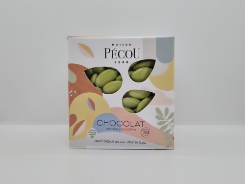 Dragée couleur VERT TILLEUL verni (70% cacao) bte 1kg