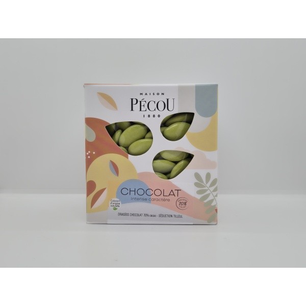 Dragée couleur VERT TILLEUL verni (70% cacao) bte 1kg