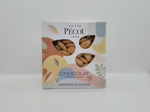 Dragée couleur ORANGE verni (70% cacao) bte 1kg