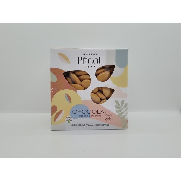 Dragée couleur ORANGE verni (70% cacao) bte 1kg
