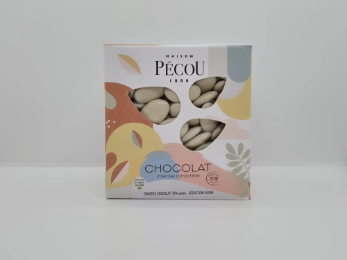Dragée couleur IVOIRE verni (70% cacao) bte 1kg