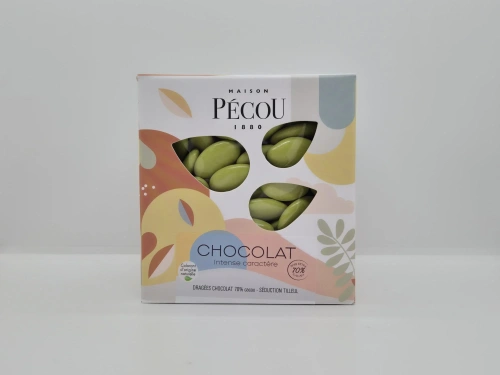 Dragée couleur VERT TILLEUL verni (70% cacao) bte 1kg
