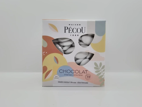 Dragée couleur BLANC verni (70% cacao) bte 1kg